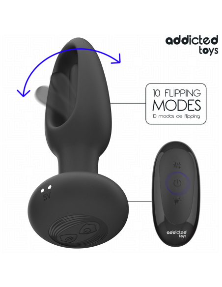 ADDICTED TOYS - ANAL PLUG WITH VIBRATING TONGUE AND REMOTE CONTROL