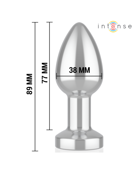 INTENSE - VIBRUOJANČIAS METALINIS ANALINIS KOLIKAS SU LED ŠVIESELĖMIS IR NUOTOLINIO VALDYMO PULTU - DYDIS M