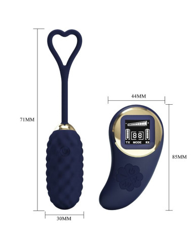 PRETTY LOVE – VIVIAN BLUE vibruojantis kiaušinis su nuotolinio valdymo pulteliu