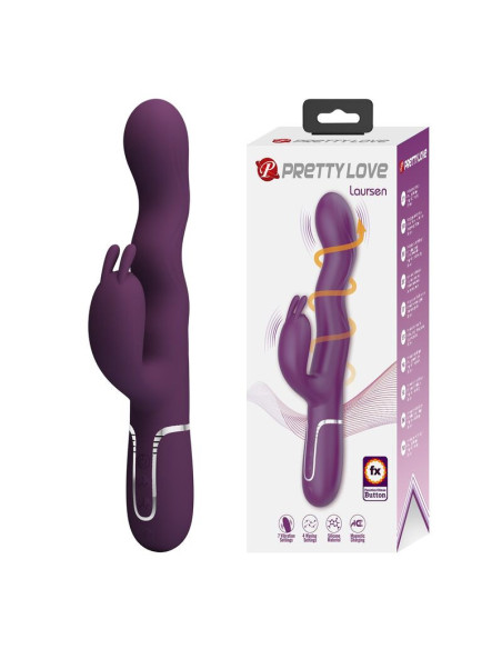 PRETTY LOVE - LOURSEN RABBIT VIBRATOR WITH THRUSTING MOTION AND 7 VIBRATIONS USB RECHARGEABLE PURPLE