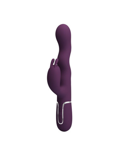 PRETTY LOVE - LOURSEN RABBIT VIBRATOR WITH THRUSTING MOTION AND 7 VIBRATIONS USB RECHARGEABLE PURPLE