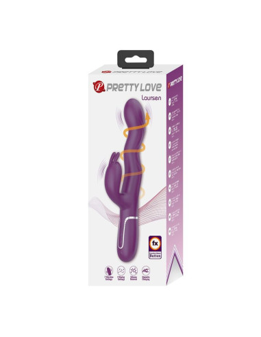 PRETTY LOVE - LOURSEN RABBIT VIBRATOR WITH THRUSTING MOTION AND 7 VIBRATIONS USB RECHARGEABLE PURPLE