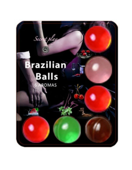 SECRETPLAY - BRAZILIJOS KAMUOLIAI, LUBRIKANTO HOT KAMUOLIAI, 6 VIENETAI
