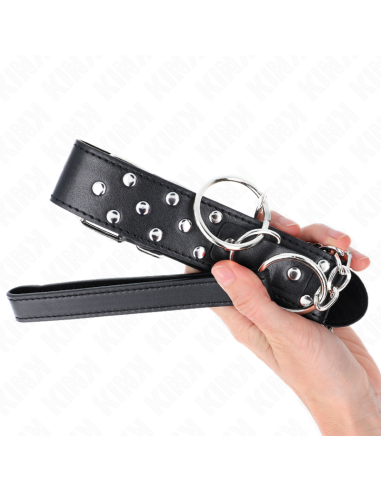 KINK - ŽIEDO PAKEPURĖ SU KNIEDĖMIS IR DIRŽU 65 CM JUODAS REGULIUOJAMAS 36-50 CM X 3,8 CM