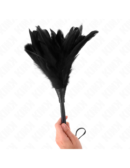 KINK - JUODŲJŲ TARNELIŠKŲ RAGŲ FORMOS KUTENANTIS VIŠTIENOS PLUNKSNOS 36 CM