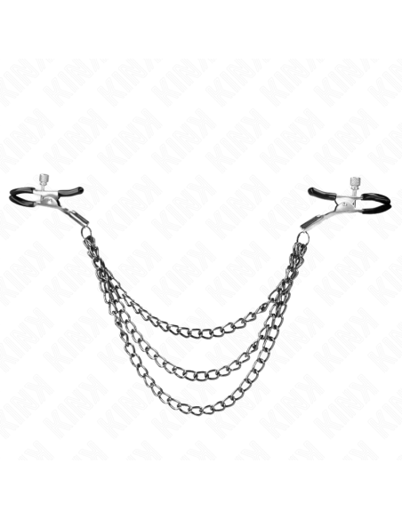 KINK - SPENELIŲ SPAUSTUKAI SU 3 GRANDINĖMIS JUODI 20-23-28 CM