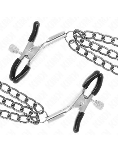 KINK - SPENELIŲ SPAUSTUKAI SU 3 GRANDINĖMIS JUODI 20-23-28 CM