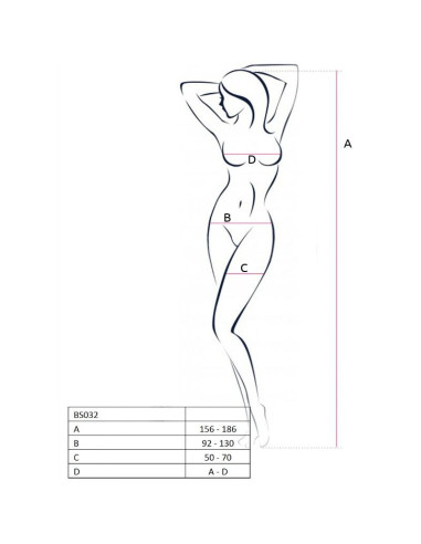PASSION - WOMAN BS032 BODYSTOCKING BLACK ONE SIZE