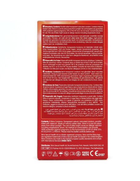 SKINS - STRAWBERRY PREMIUM CONDOMS PACK 8