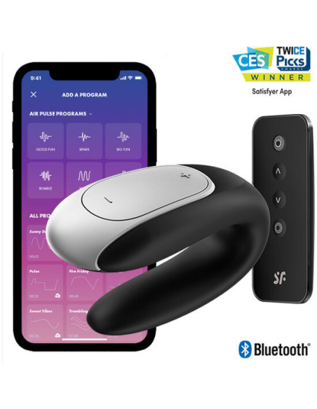 SATISFYER – DVIGUBAS „FUN PARTNER“ VIBRATORIUS JUODAS