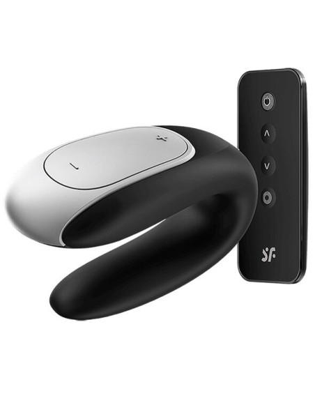 SATISFYER – DVIGUBAS „FUN PARTNER“ VIBRATORIUS JUODAS