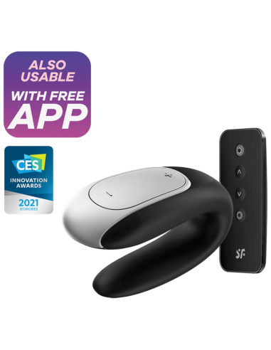 SATISFYER – DVIGUBAS „FUN PARTNER“ VIBRATORIUS JUODAS