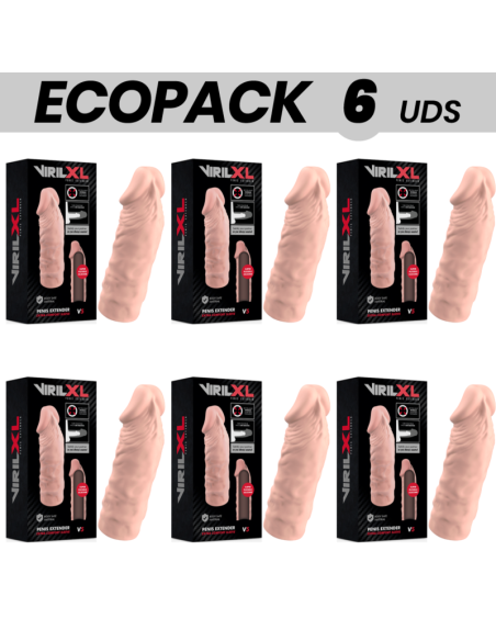 ECOPACK 6 VIENETAI - VIRILXL SKYSTO SILIKONINIO V5 NATŪRALUS VARPOS PLĖVĖLIS