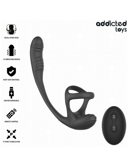 ADDICTED TOYS - ANALINIS KOLIKAS SU VIBRACIJA, 360º SVYRAVIMU IR SĖKLIDĖS STIMULIATORIUMI