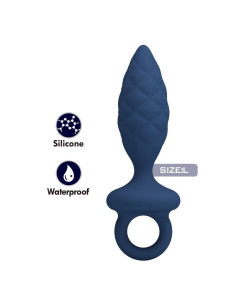 MR PLAY - TEXTURED ANAL PLUG WITH RING BLUE L 2