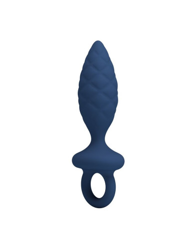 MR PLAY - TEXTURED ANAL PLUG WITH RING BLUE L