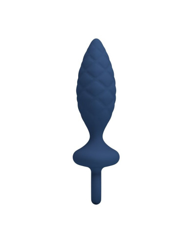 MR PLAY - TEXTURED ANAL PLUG WITH RING BLUE L