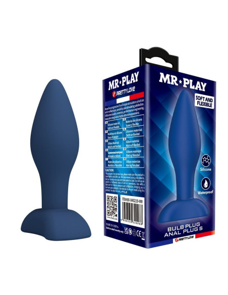 MR PLAY - TAPERED SILICONE ANAL PLUG BLUE S