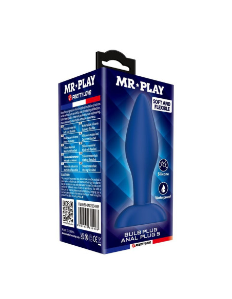 MR PLAY - TAPERED SILICONE ANAL PLUG BLUE S