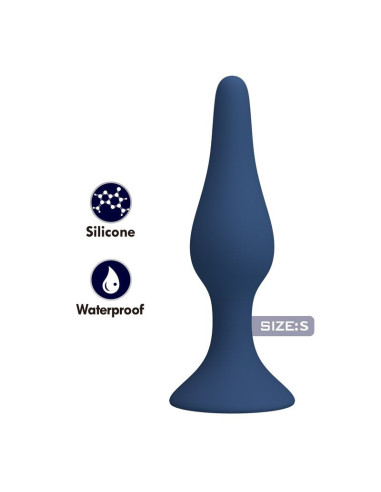 MR PLAY - BLUE SILICONE SLIM ANAL PLUG SIZE S