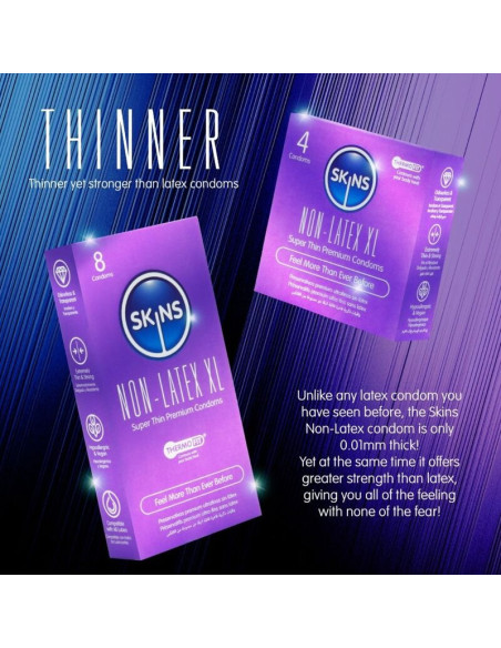SKINS - LATEX-FREE CONDOMS XL PACK OF 4