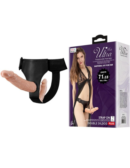 BAILE - YPAČ AISTRINGI DVIGUBI DILDO SU DIRŽAIS