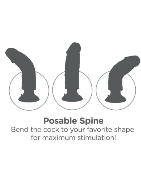 KING COCK - 17.78 CM VIBRATING COCK WITH BALLS FLESH