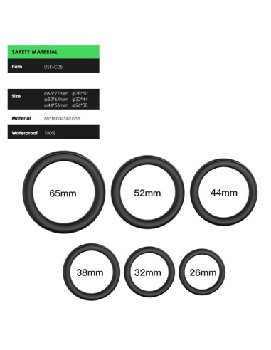 ARMONY - LOCK RINGS SILICONE BLACK