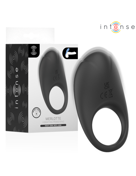 INTENSE - MERLOTTE VIBRATING PENIS RING WITH CLITORIS STIMULATION BLACK