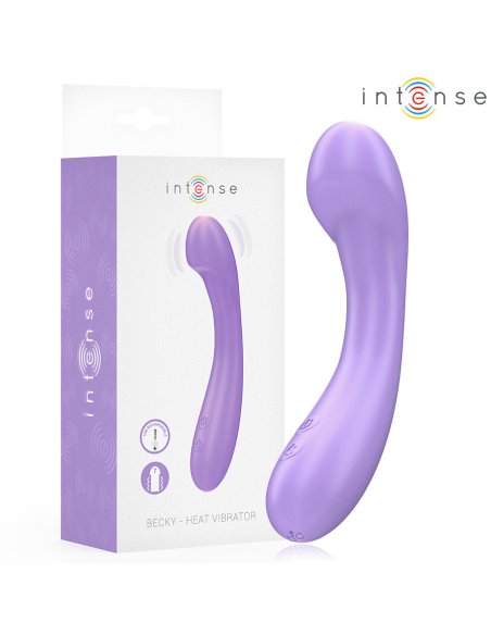 INTENSE - BECKY VIBRUOJAMAS 19 CM ŠILDOMAS 7 VIBRACIJOS VIOLETINIS