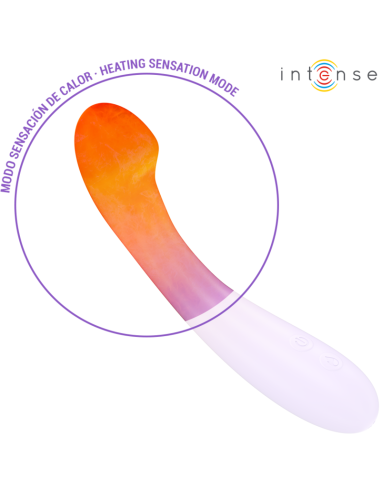 INTENSE - BECKY VIBRUOJAMAS 19 CM ŠILDOMAS 7 VIBRACIJOS VIOLETINIS