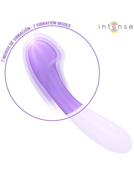 INTENSE - BECKY VIBRUOJAMAS 19 CM ŠILDOMAS 7 VIBRACIJOS VIOLETINIS