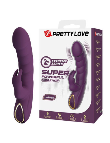 PRETTY LOVE - HARPER RECHARGEABLE RABBIT VIBRATOR 10 FUNCTIONS PURPLE