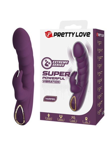 PRETTY LOVE - HARPER RECHARGEABLE RABBIT VIBRATOR 10 FUNCTIONS PURPLE