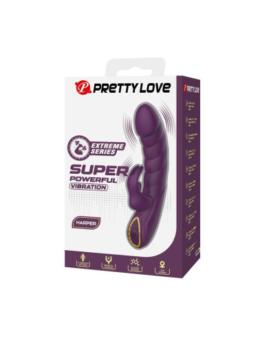 PRETTY LOVE - HARPER RECHARGEABLE RABBIT VIBRATOR 10 FUNCTIONS PURPLE