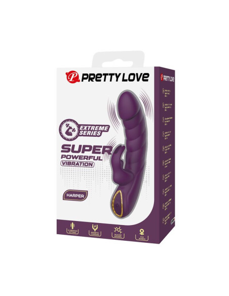 PRETTY LOVE - HARPER RECHARGEABLE RABBIT VIBRATOR 10 FUNCTIONS PURPLE