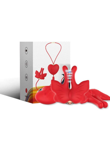 ARMONY - MAGNETIC NIPPLE CLAMPS WITH VIBRATION BUTTERFLY SHAPE RED