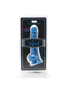 GET REAL - HAPPY DICKS 19 CM WITH BALLS BLUE 2
