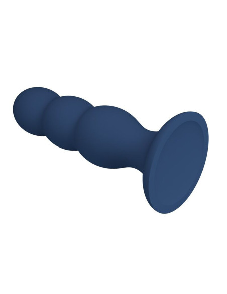 MR PLAY - ANAL PLUG WITH METAL BALLS AND SUCTION CUP BLUE