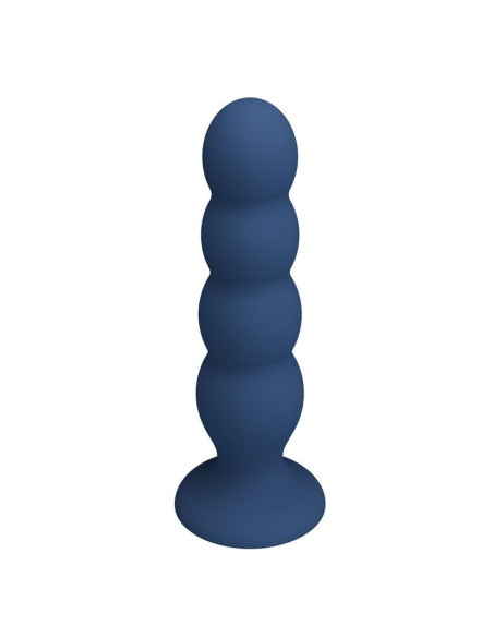 MR PLAY - ANAL PLUG WITH 4 METAL BALLS AND SUCTION CUP BLUE