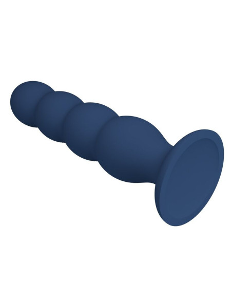 MR PLAY - ANAL PLUG WITH 4 METAL BALLS AND SUCTION CUP BLUE