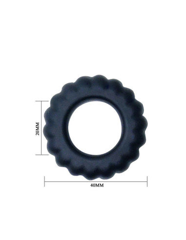 BAILE - TITAN varpos žiedas juodas 2 CM