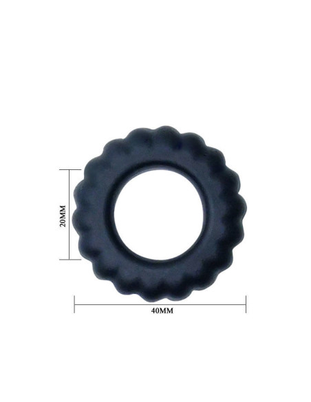 BAILE - TITAN varpos žiedas juodas 2 CM