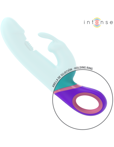 INTENSE - MONICA RABBIT VIBRATOR WITH ROTATING G-SPOT STIMULATOR BLUE