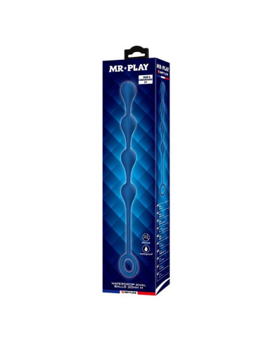 MR PLAY - BLUE SILICONE ANAL BEADS SIZE M 33 CM