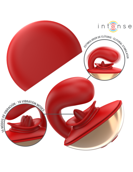 INTENSE - MARIAH VIBRATOR and STIMULATOR IN U SHAPE 10 VIBRATIONS RED