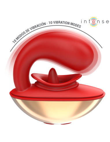 INTENSE - MARIAH VIBRATOR and STIMULATOR IN U SHAPE 10 VIBRATIONS RED