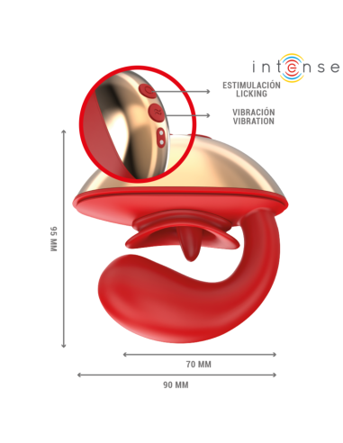 INTENSE - MARIAH VIBRATOR and STIMULATOR IN U SHAPE 10 VIBRATIONS RED