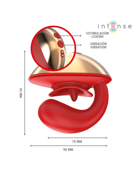 INTENSE - MARIAH VIBRATOR and STIMULATOR IN U SHAPE 10 VIBRATIONS RED