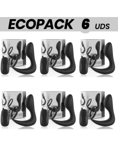 ECOPACK 6 VIENETAI - BLACKandSILVER ANALINIS MASAŽUOTUVAS SU NUOTOLINIO VALDYMO VALDYMU, ĮKRAUNAMAS, SILIKONIS, JUODAS